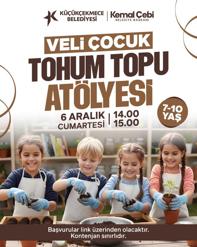 Küçükçekmece’de Minik Eller Doğaya Dokunuyor: Tohum Topu Atölyesi Başlıyor!